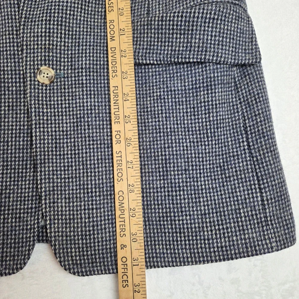 Bradstreet & Scholl Mens Blue Houndstooth Tweed Sport‎ Coat Blazer Vintage 42R
